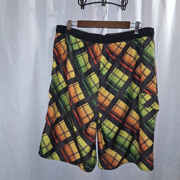 Burnside large plaid swimming trunks - Picture 4 of 5